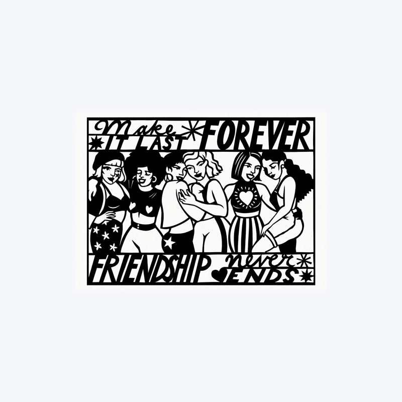 Friendship Never Ends Postcard Papier